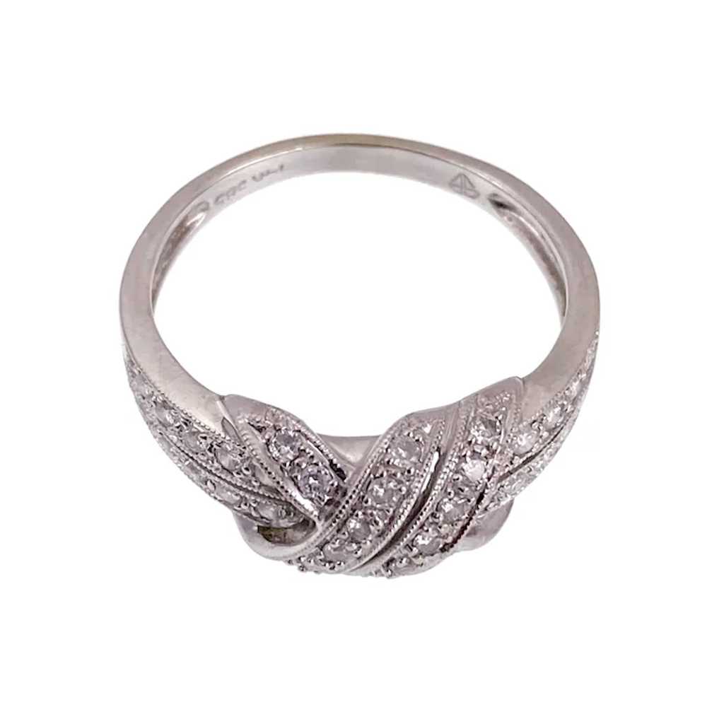 Vintage 14K White Gold & Diamond Ring - image 3