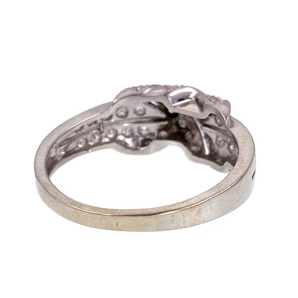 Vintage 14K White Gold & Diamond Ring - image 4