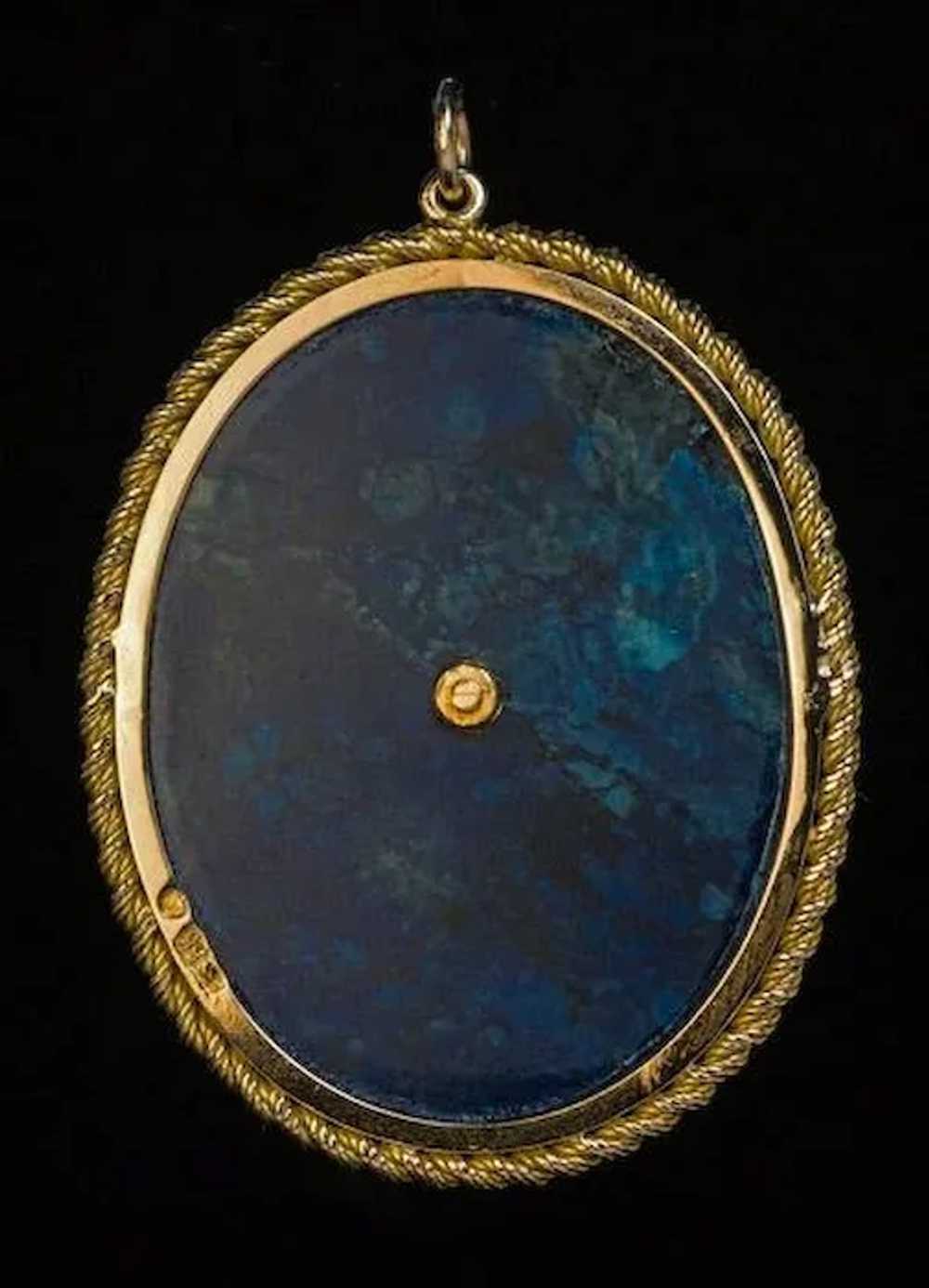 Antique Baroque Style Lapis Lazuli 14k Gold Pearl… - image 2