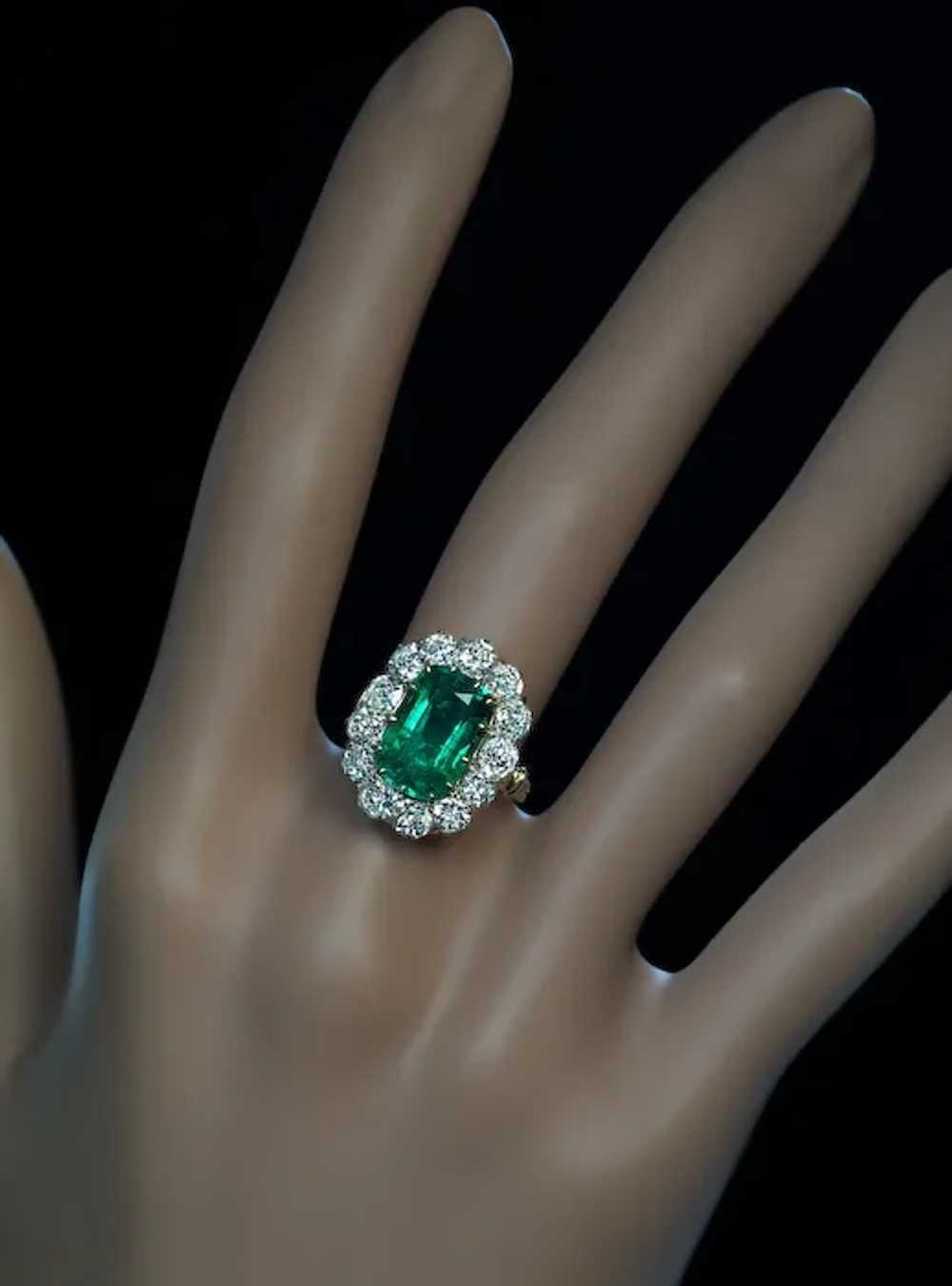 Very Rare Antique Russian 3.24 Ct Emerald Diamond Eng Gem