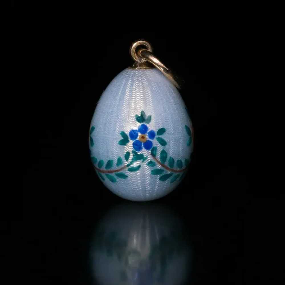 Antique Russian Flower Garland Egg Pendant Ref: 1… - image 2