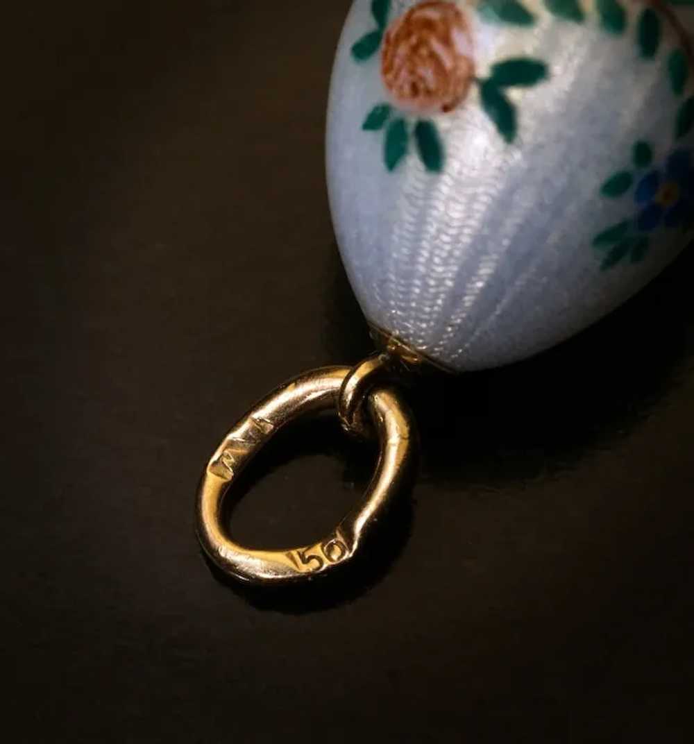 Antique Russian Flower Garland Egg Pendant Ref: 1… - image 3