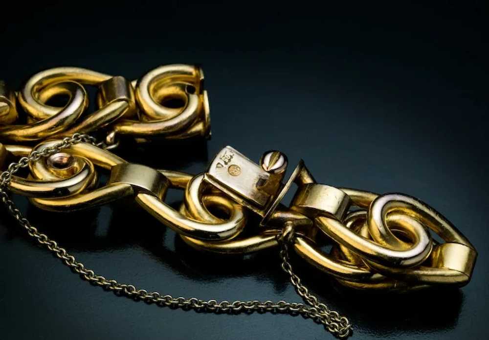 Antique Victorian Diamond Ruby Gold Link Bracelet - image 3