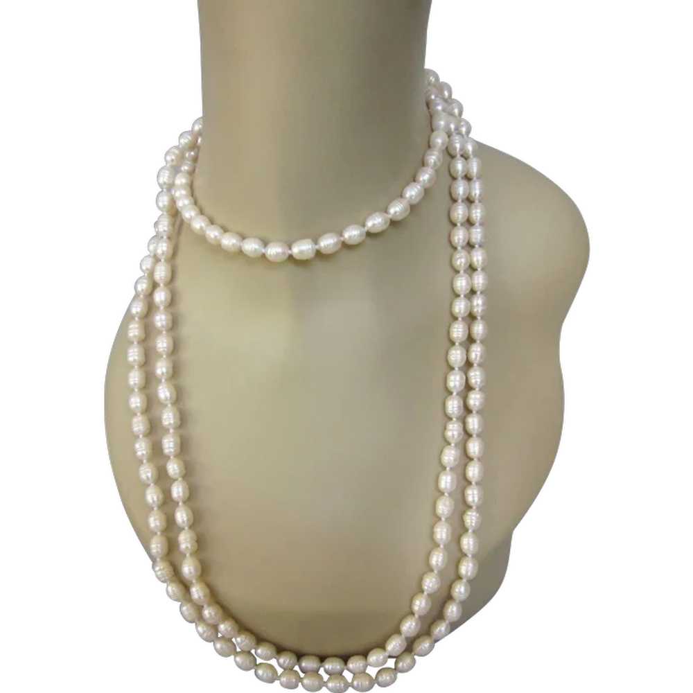 Luxurious 65" Baroque Freshwater Pearl Hand Knott… - image 1