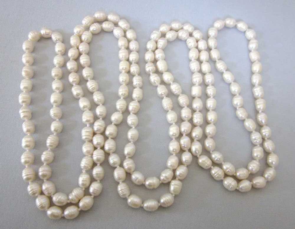 Luxurious 65" Baroque Freshwater Pearl Hand Knott… - image 2