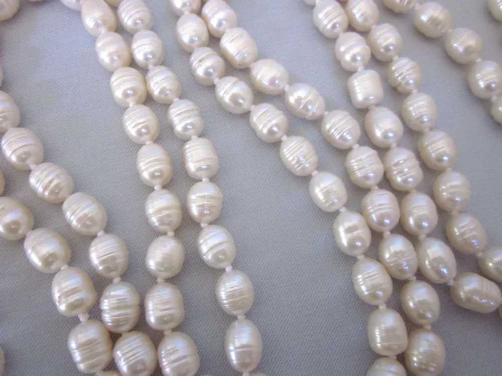 Luxurious 65" Baroque Freshwater Pearl Hand Knott… - image 3