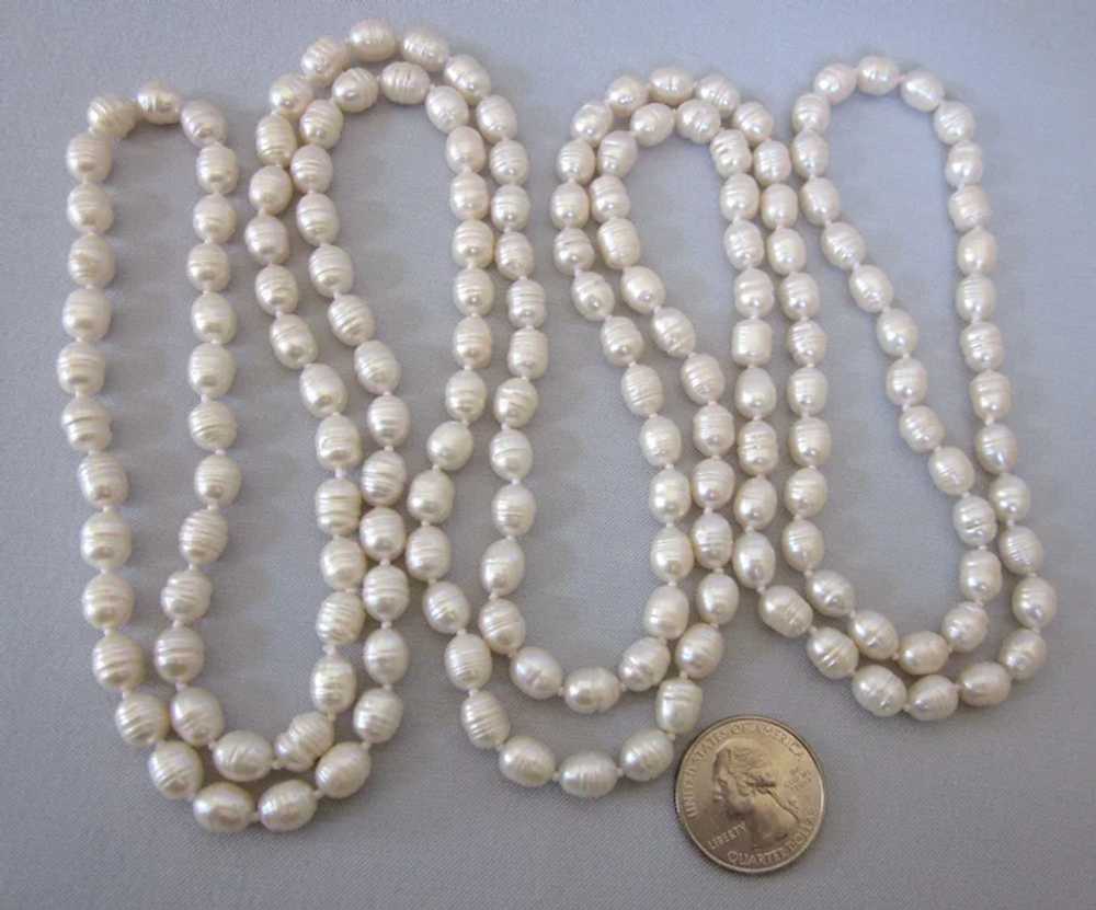 Luxurious 65" Baroque Freshwater Pearl Hand Knott… - image 4