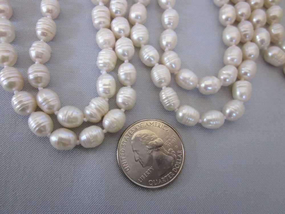 Luxurious 65" Baroque Freshwater Pearl Hand Knott… - image 5