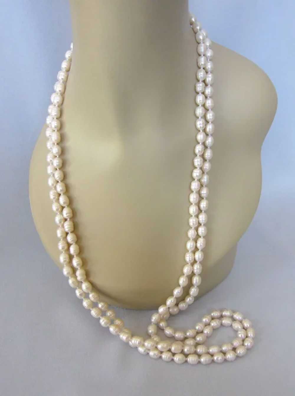 Luxurious 65" Baroque Freshwater Pearl Hand Knott… - image 8