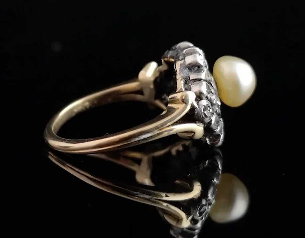 Antique Georgian diamond and pearl ring, 18k - image 8