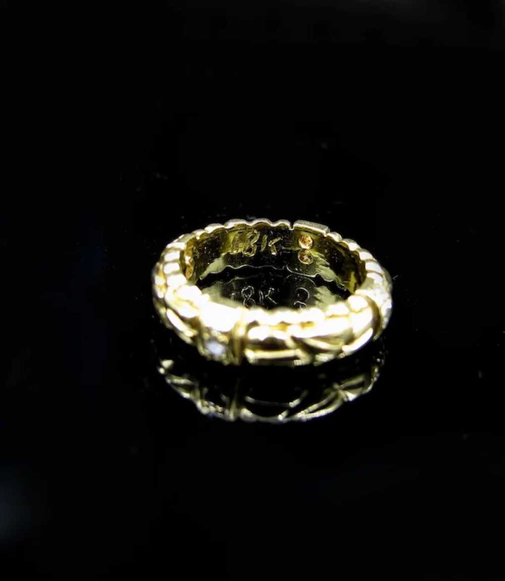 *Solar Forge* Diamond Gold Band in Vibrant 18K Go… - image 3