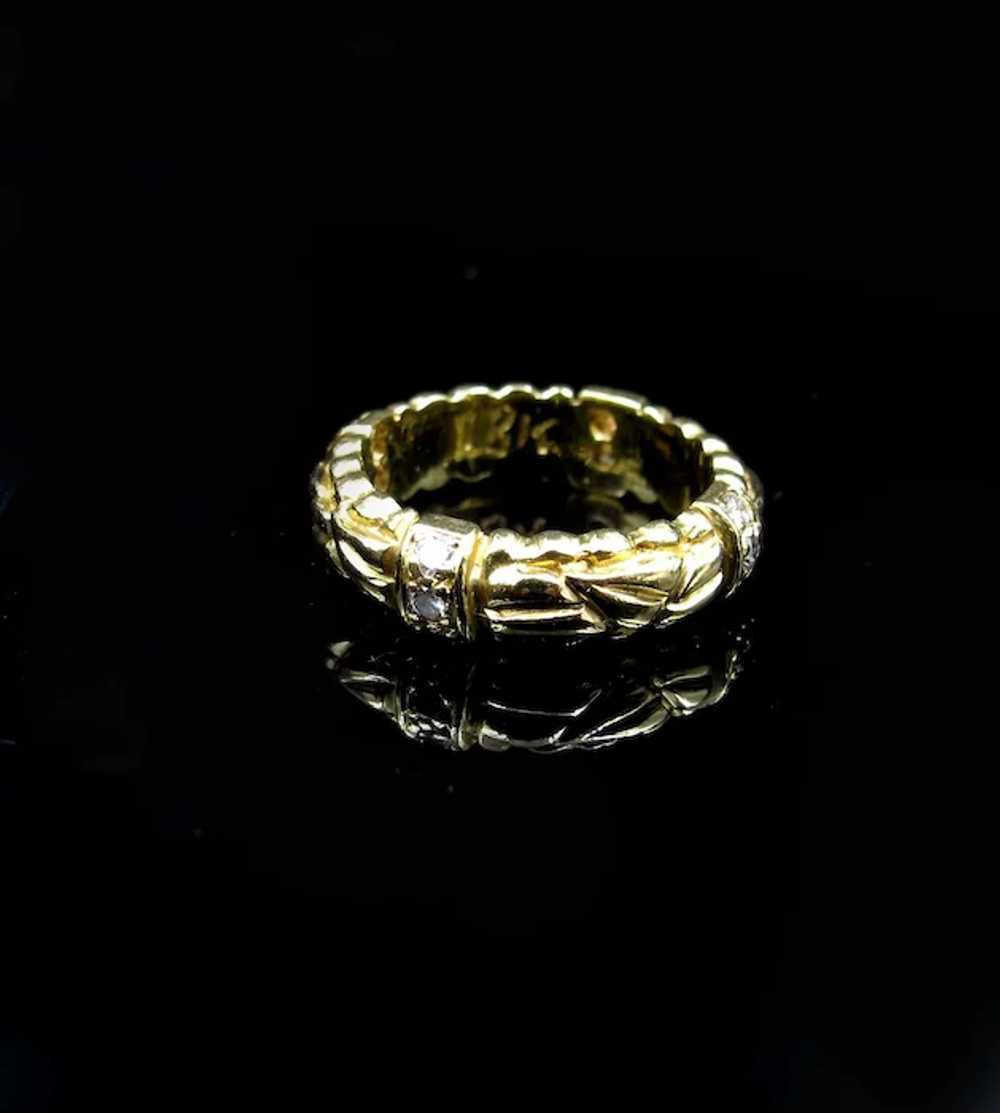 *Solar Forge* Diamond Gold Band in Vibrant 18K Go… - image 4