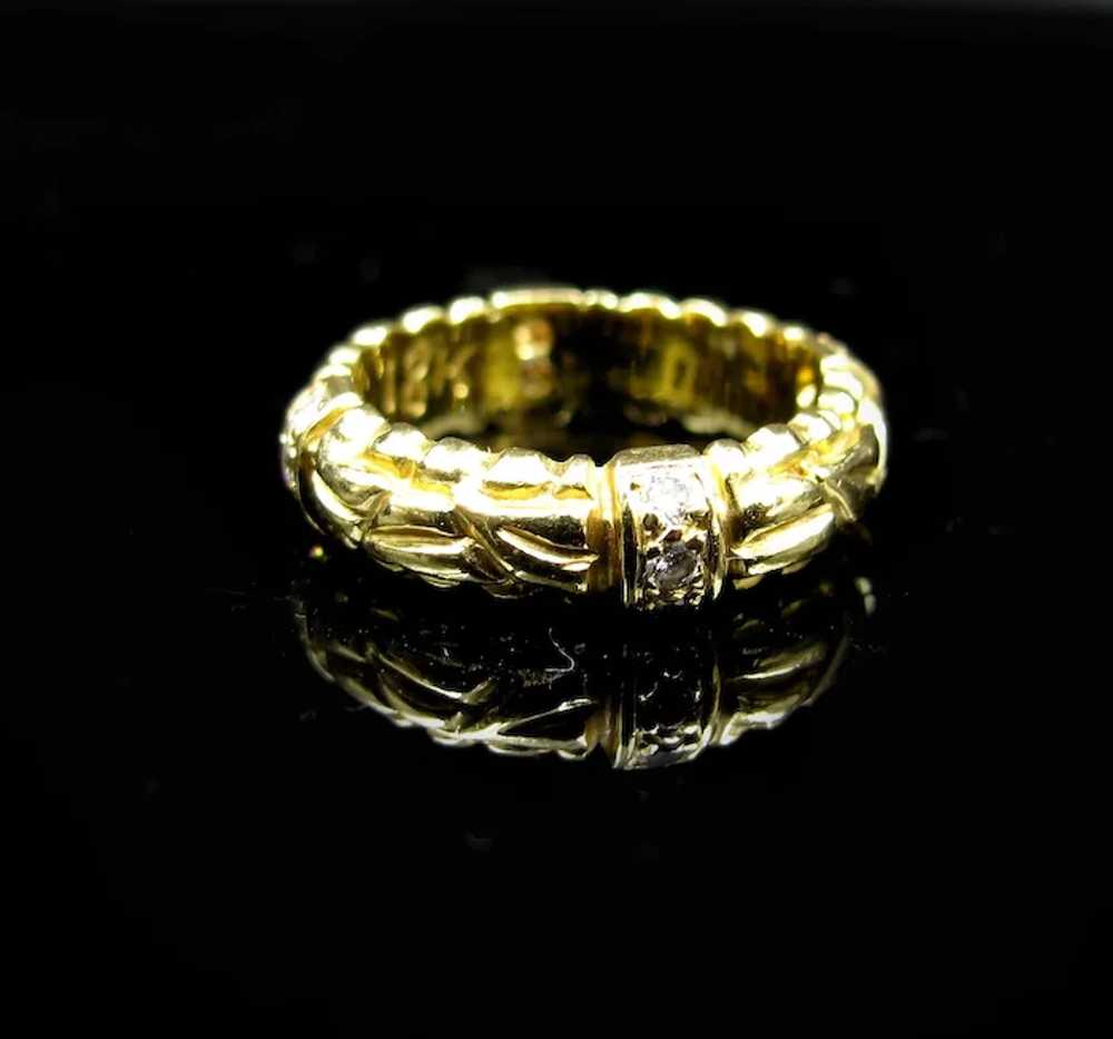 *Solar Forge* Diamond Gold Band in Vibrant 18K Go… - image 6