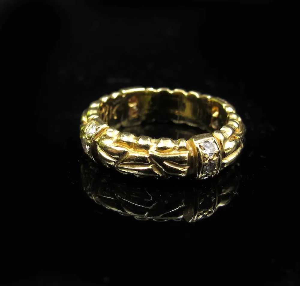 *Solar Forge* Diamond Gold Band in Vibrant 18K Go… - image 7