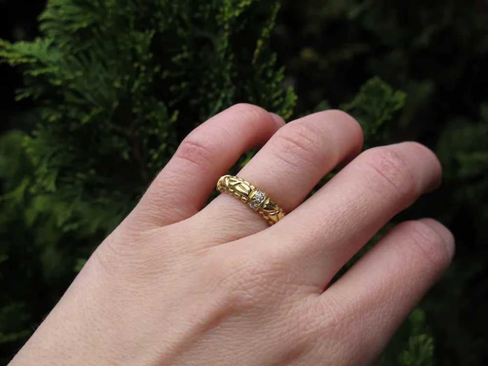 *Solar Forge* Diamond Gold Band in Vibrant 18K Go… - image 9