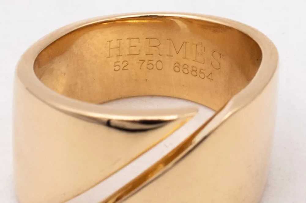 Hermes Paris vintage 18 kt yellow gold open wide … - image 3