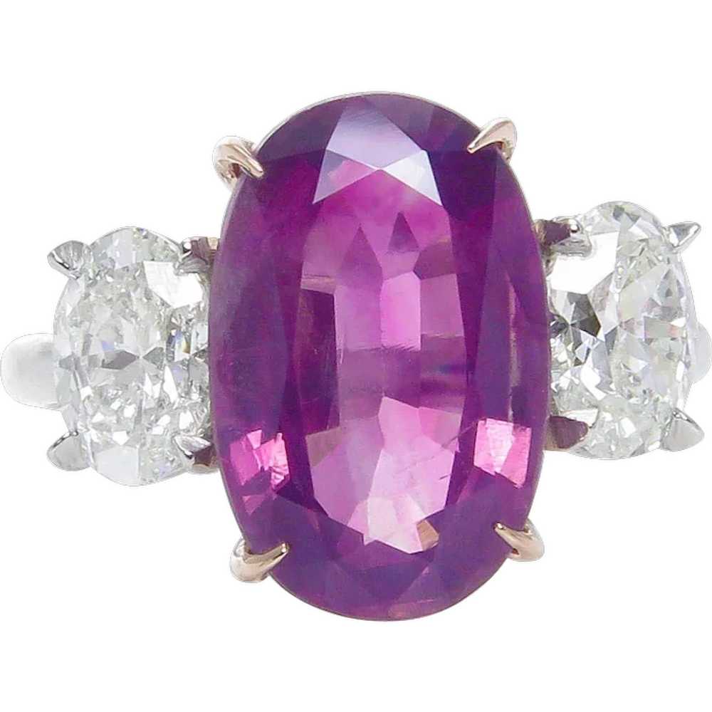 GIA 5.50ct Vintage NO HEAT Pink Sapphire Diamond … - image 1