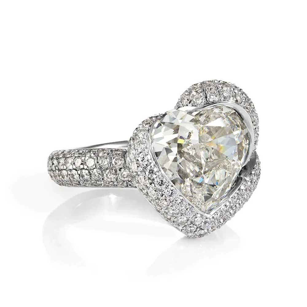 GIA 8.21ct Estate Vintage Heart Diamond 18 White … - image 4