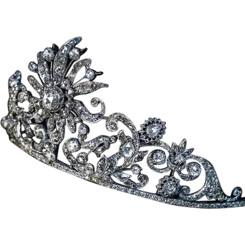 Very Rare Napoleonic Era Antique Diamond Diadem T… - image 1