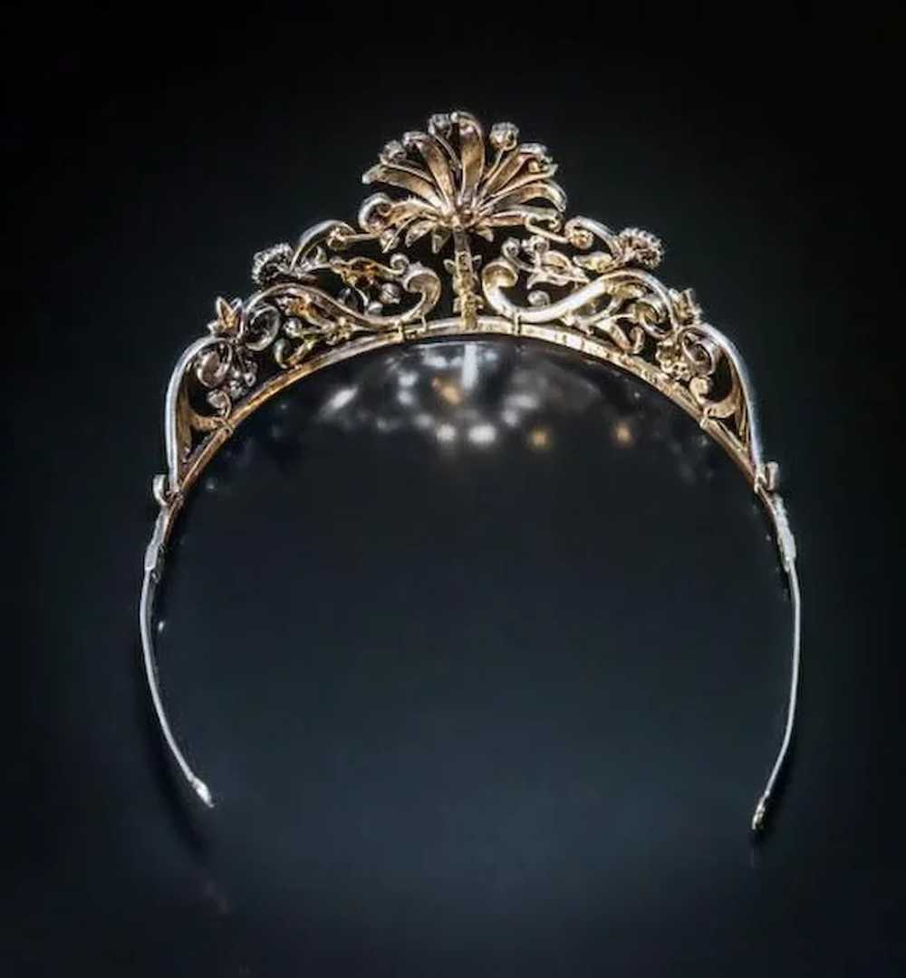 Very Rare Napoleonic Era Antique Diamond Diadem T… - image 6