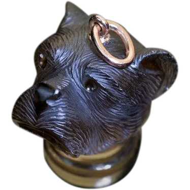 Antique Victorian 19th Century Dog’s Head Carved … - image 1