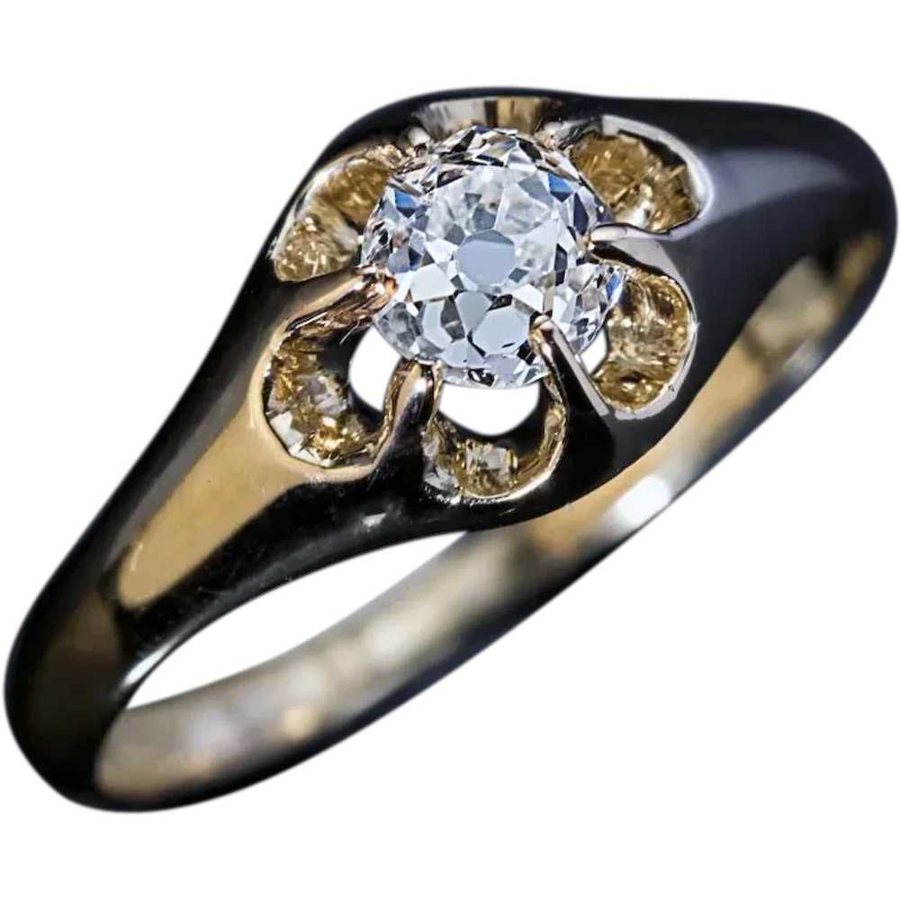 Antique 19th Century Diamond Engagement Ring - image 1