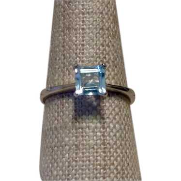 Sterling Synthetic Blue Spinel Ring Size 9 - image 1