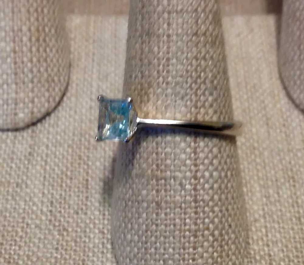 Sterling Synthetic Blue Spinel Ring Size 9 - image 3