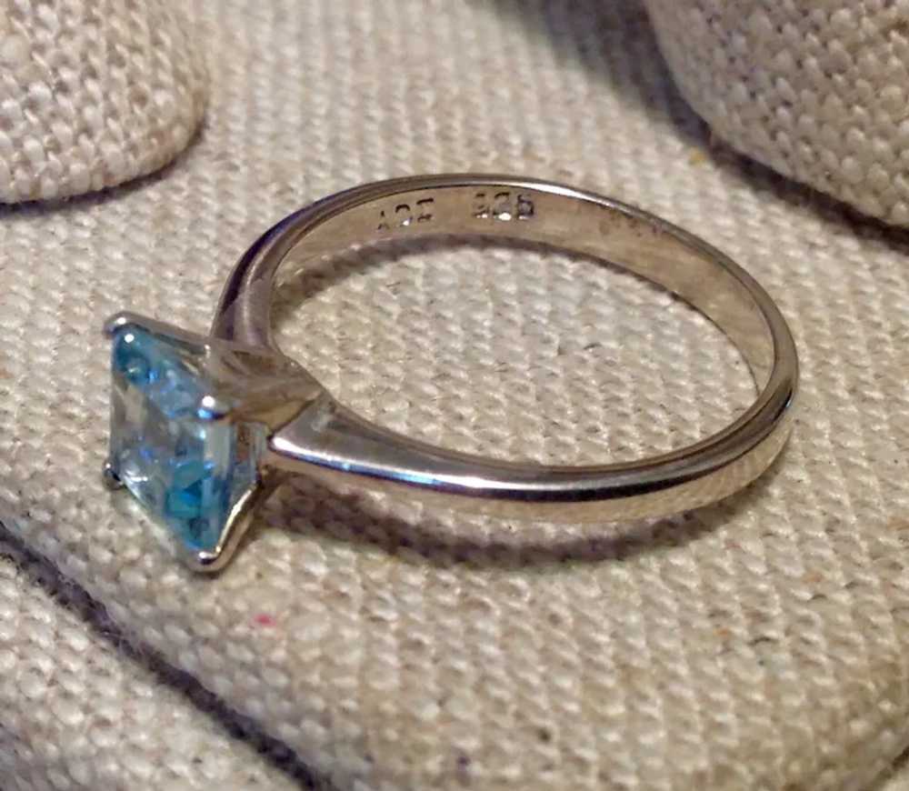 Sterling Synthetic Blue Spinel Ring Size 9 - image 5