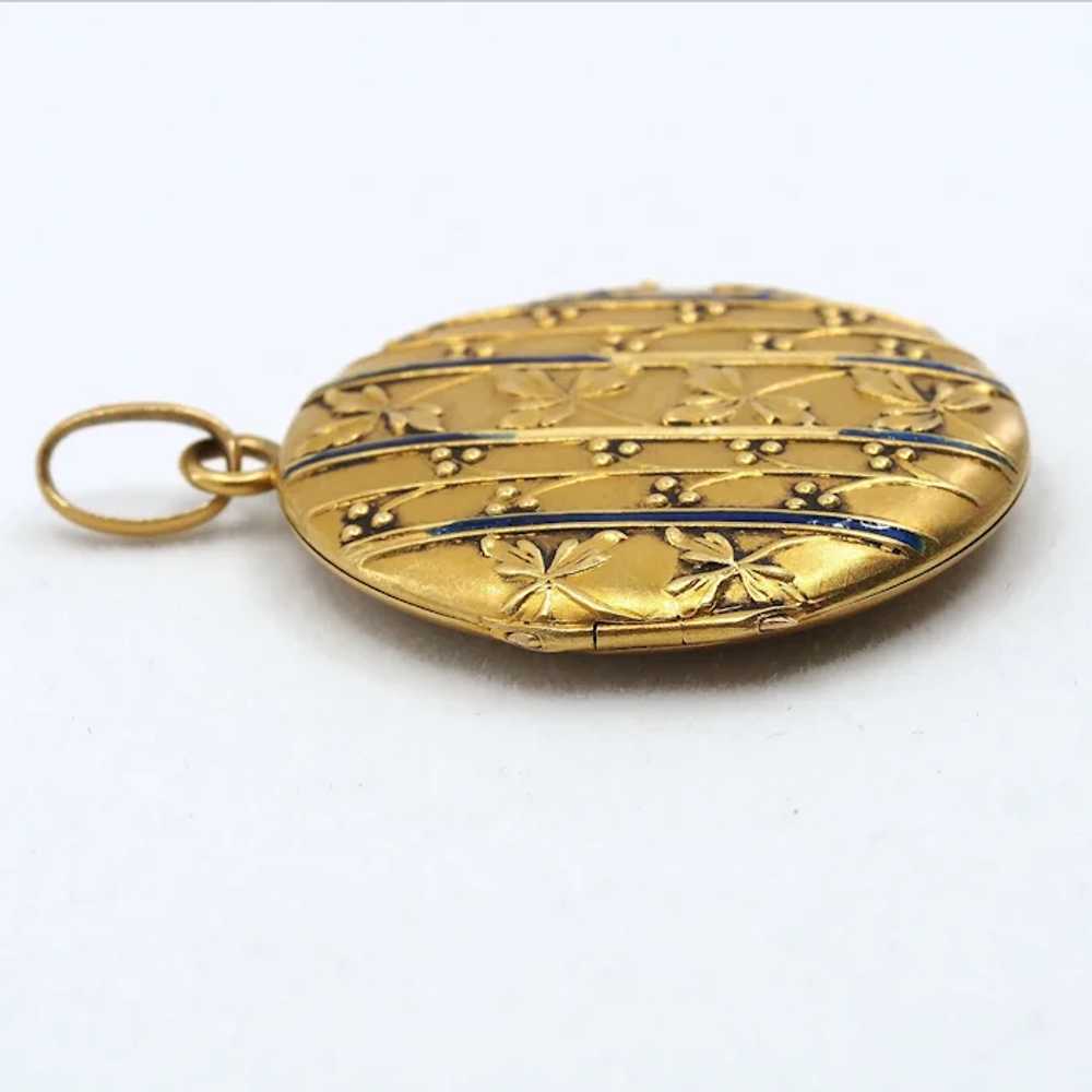 RESERVED Victorian era 18K solid gold photo locke… - image 3
