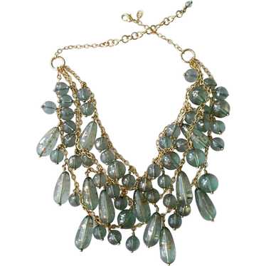 Joan Rivers Gold-Flecked Blue Green Lucite Drops … - image 1