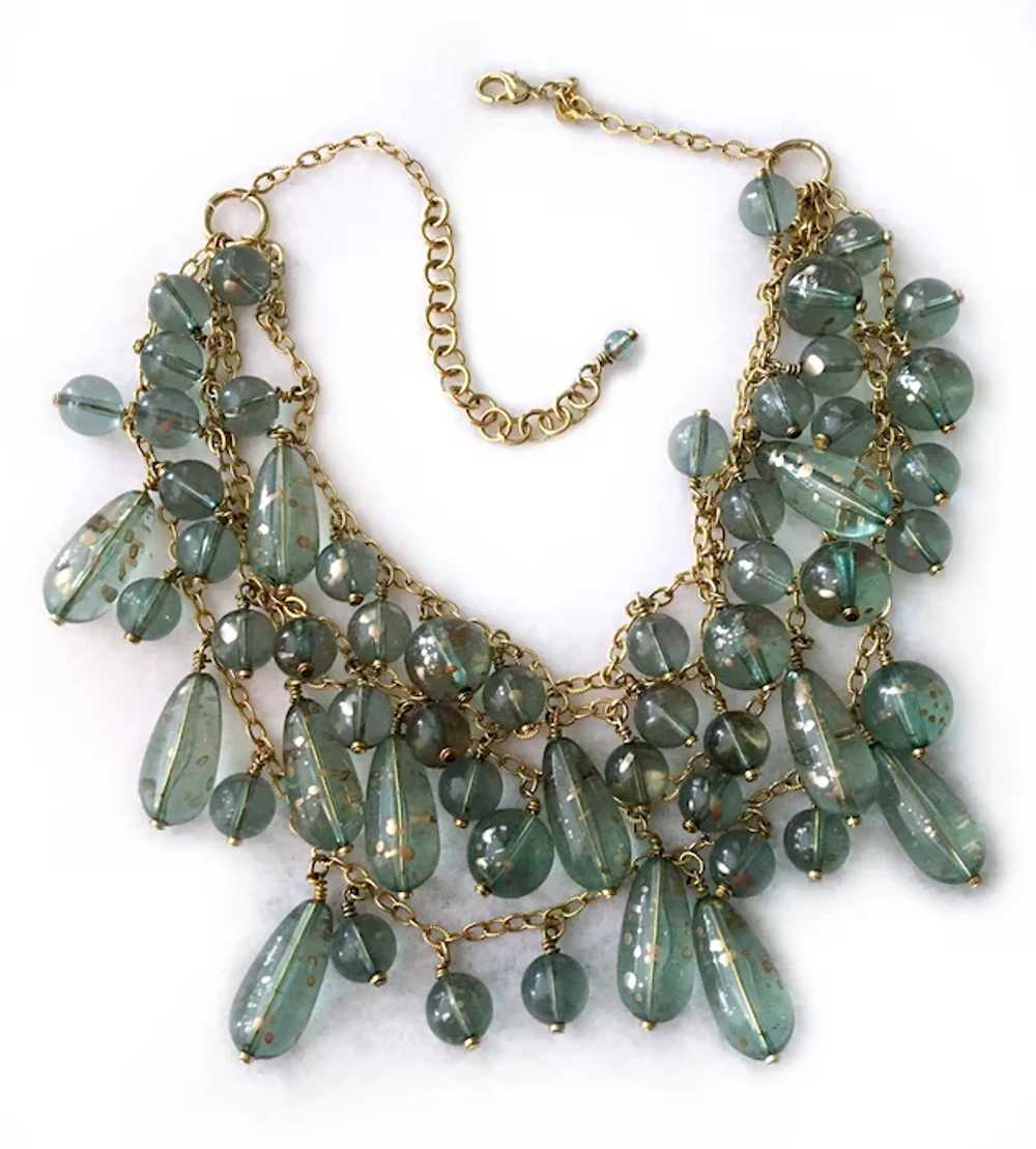 Joan Rivers Gold-Flecked Blue Green Lucite Drops … - image 5