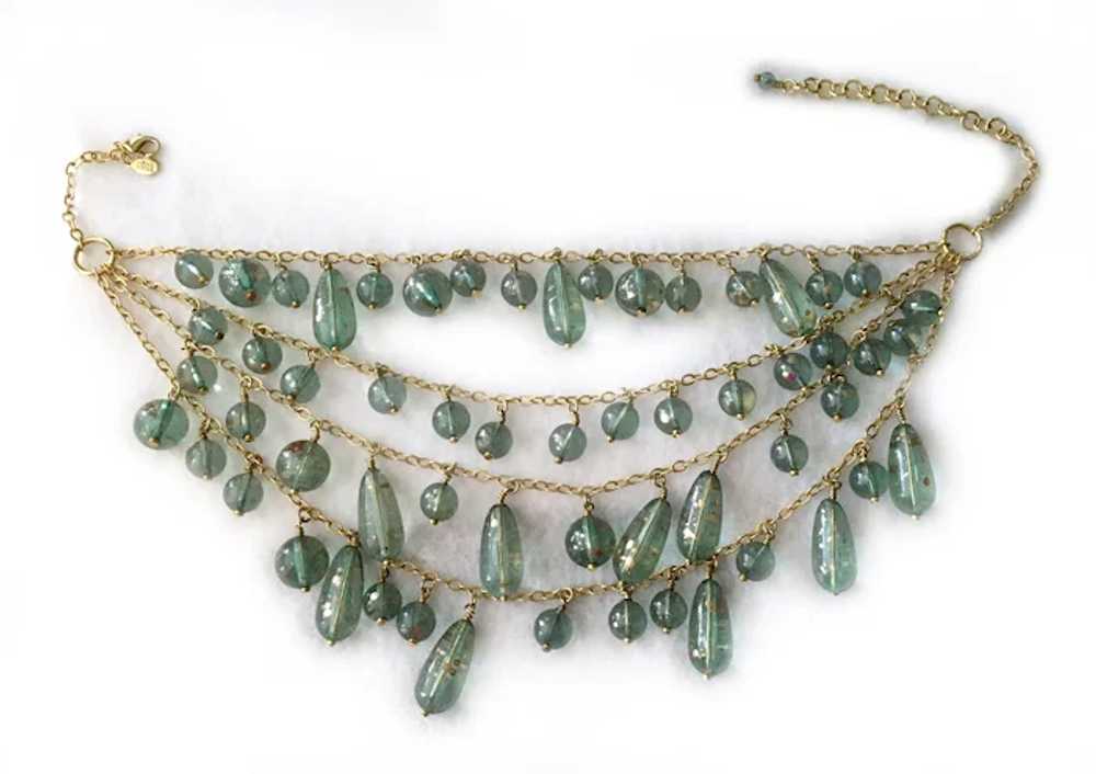 Joan Rivers Gold-Flecked Blue Green Lucite Drops … - image 6