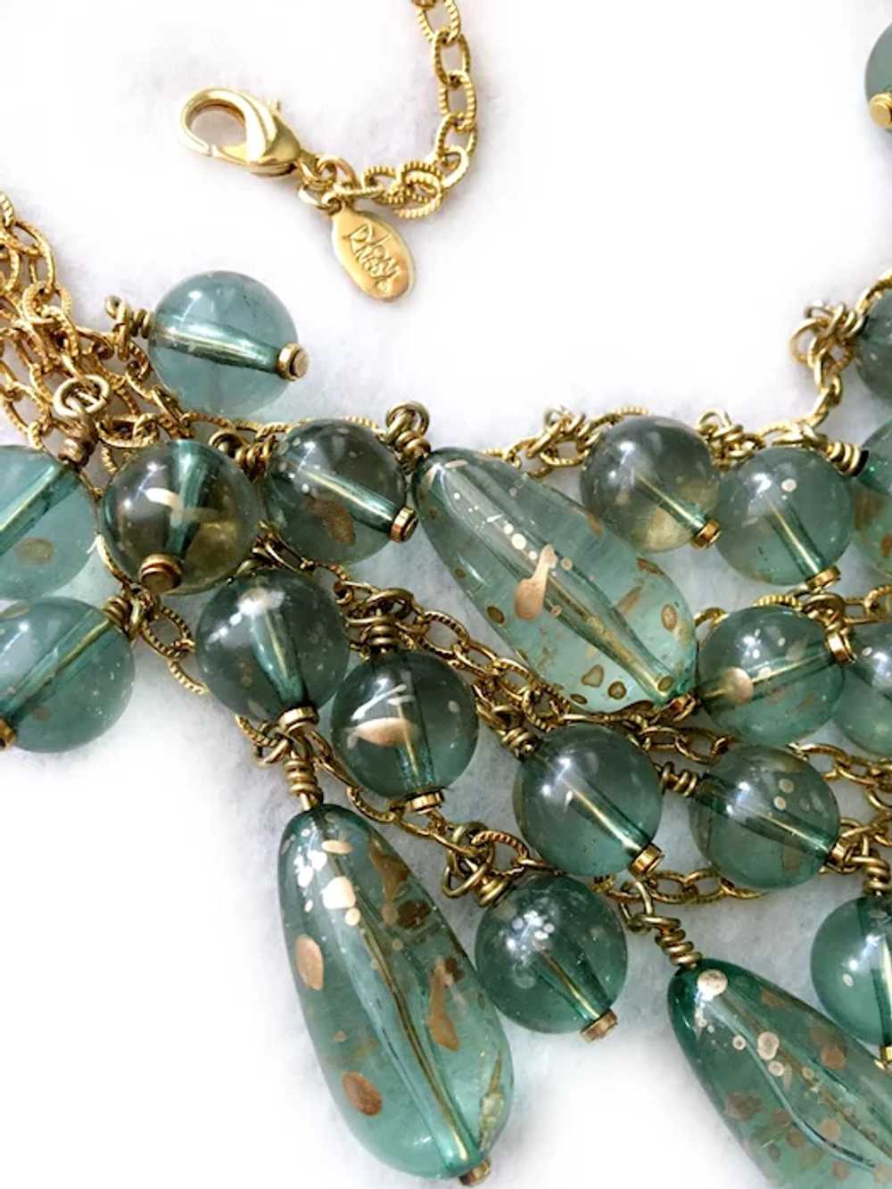 Joan Rivers Gold-Flecked Blue Green Lucite Drops … - image 8