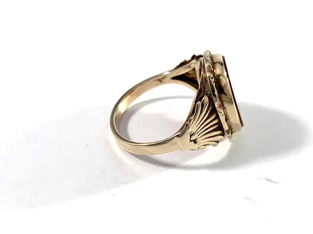 Mid Century 14k Gold Carnelian Unisex Signet Ring. - image 3