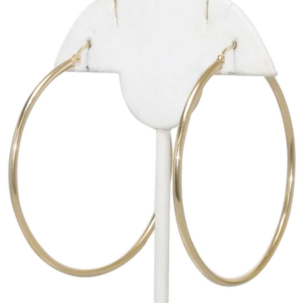 Vintage 14K Yellow Gold Puffy Hoop Earrings - image 1