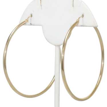 Vintage 14K Yellow Gold Puffy Hoop Earrings - image 1