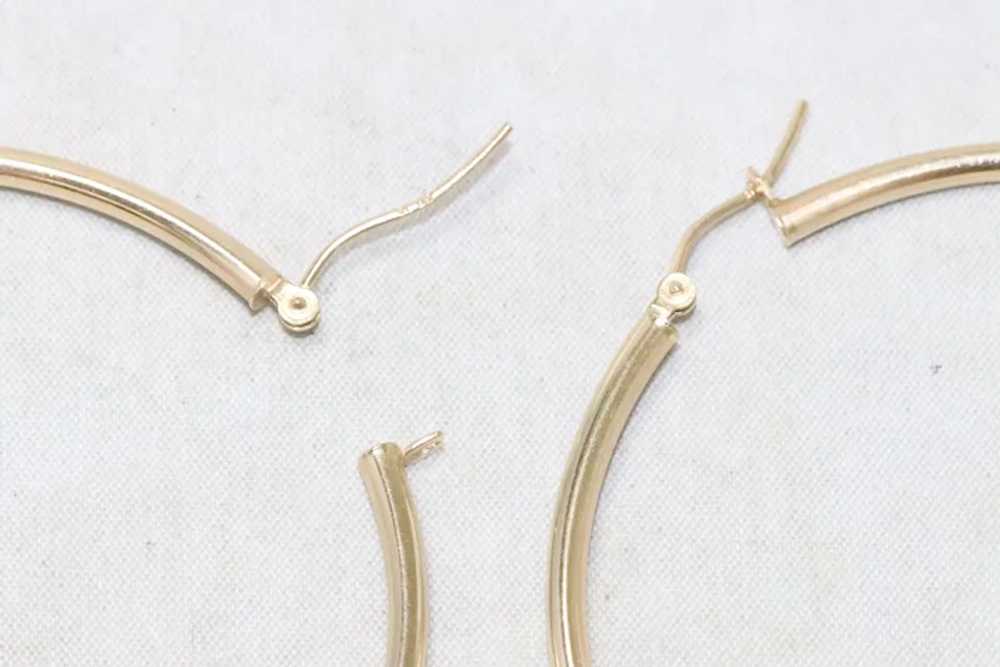 Vintage 14K Yellow Gold Puffy Hoop Earrings - image 4