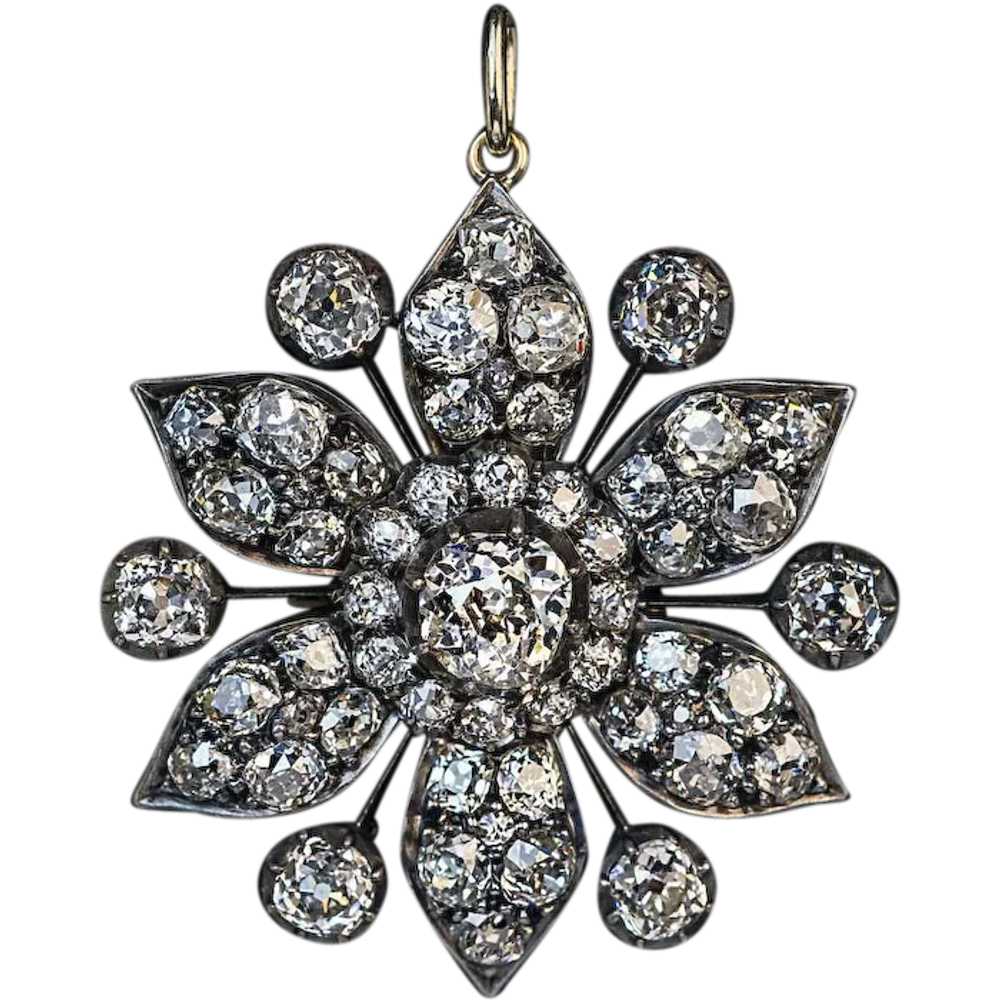 Antique Victorian Era 7.80 Ct Diamond Pendant - image 1