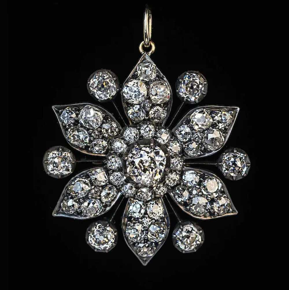 Antique Victorian Era 7.80 Ct Diamond Pendant - image 4