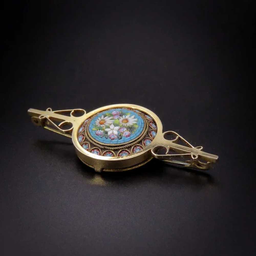 Flower Micro Mosaic Brooch Mid to Late19th Century - image 2