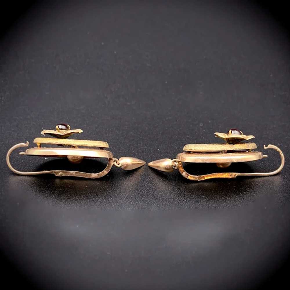 Victorian 14K & Garnet Earrings - image 6