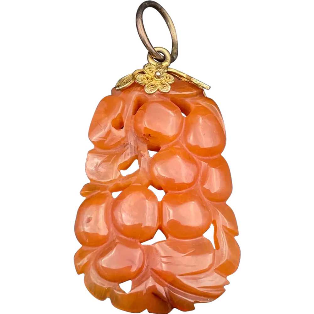 Vintage Orange Jadeite Pendant - image 1