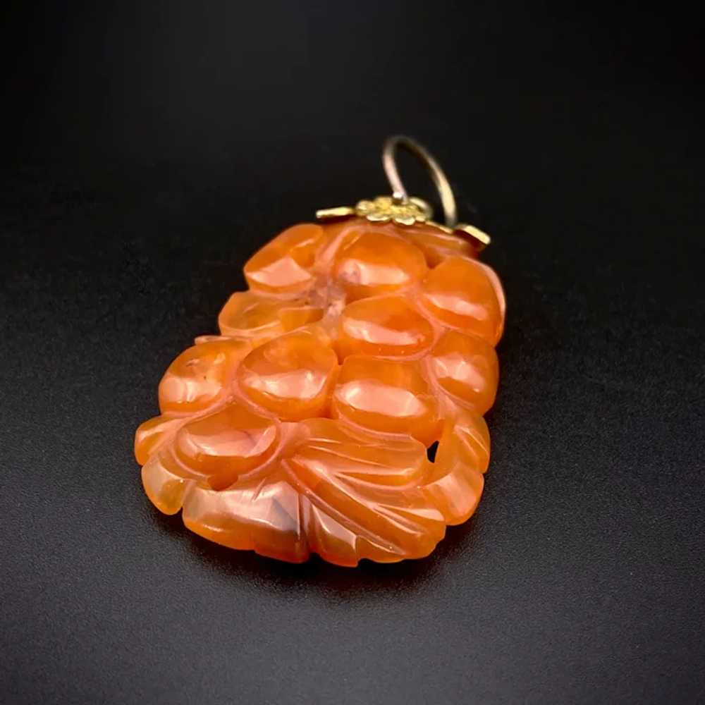 Vintage Orange Jadeite Pendant - image 2