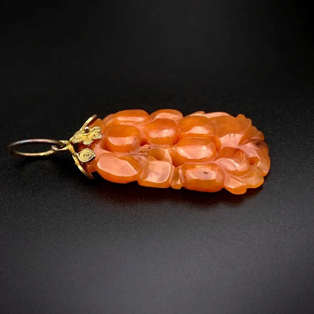 Vintage Orange Jadeite Pendant - image 3