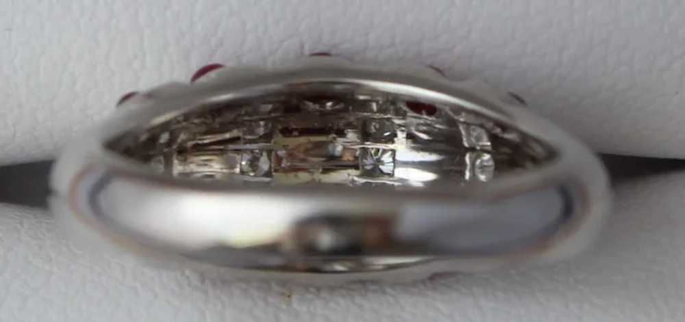Vintage Christian Dior Platinum Ruby Diamond Ring - image 5