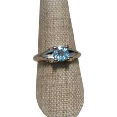 Sterling Synthetic Blue Spinel Ring Size 8 1/2 - image 1