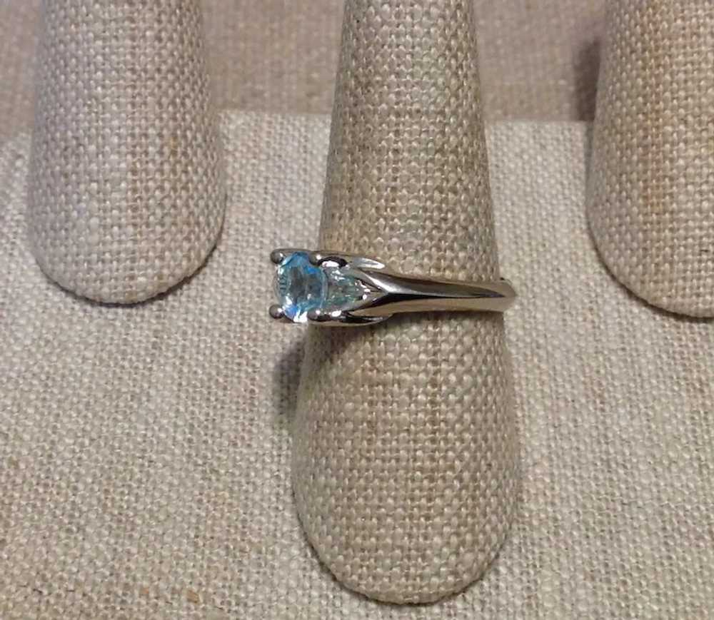 Sterling Synthetic Blue Spinel Ring Size 8 1/2 - image 3