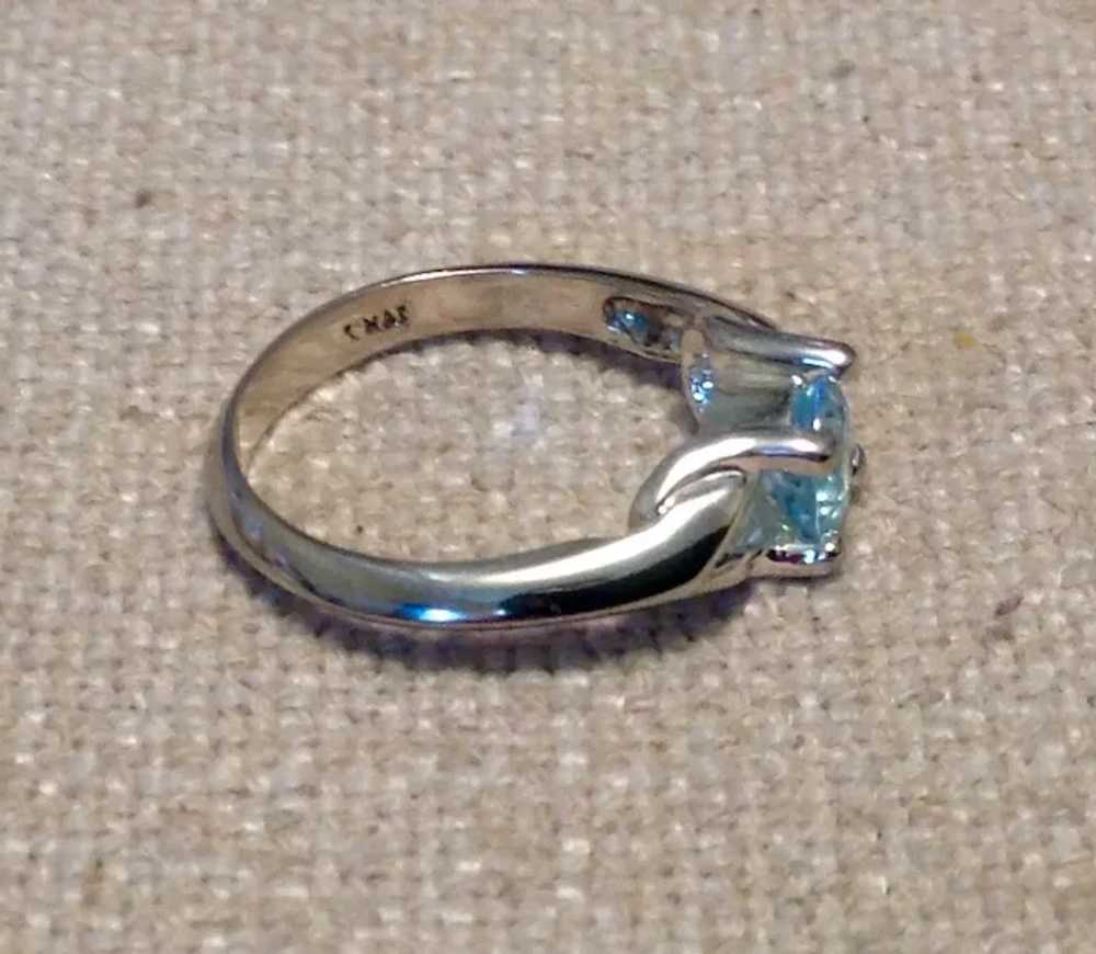 Sterling Synthetic Blue Spinel Ring Size 8 1/2 - image 5