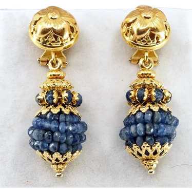 RESERVED 18K solid gold Etruscan revival drop ear… - image 1